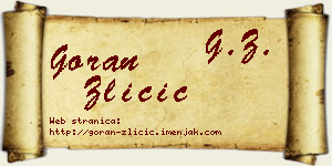 Goran Zličić vizit kartica